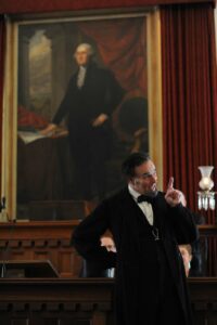 "Abraham Lincoln" giving his speech